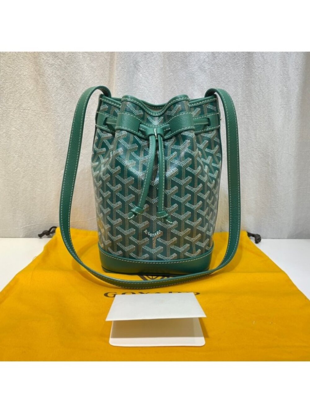 . Green Goyard Petit Flot Bucket Bag